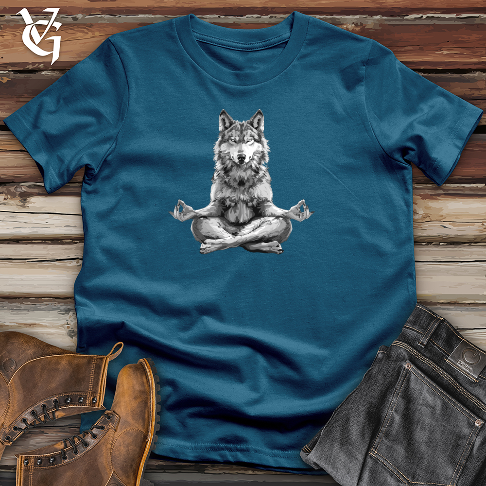 Viking Goods Zen Wolf Calm Cotton Tee Deep Teal / L