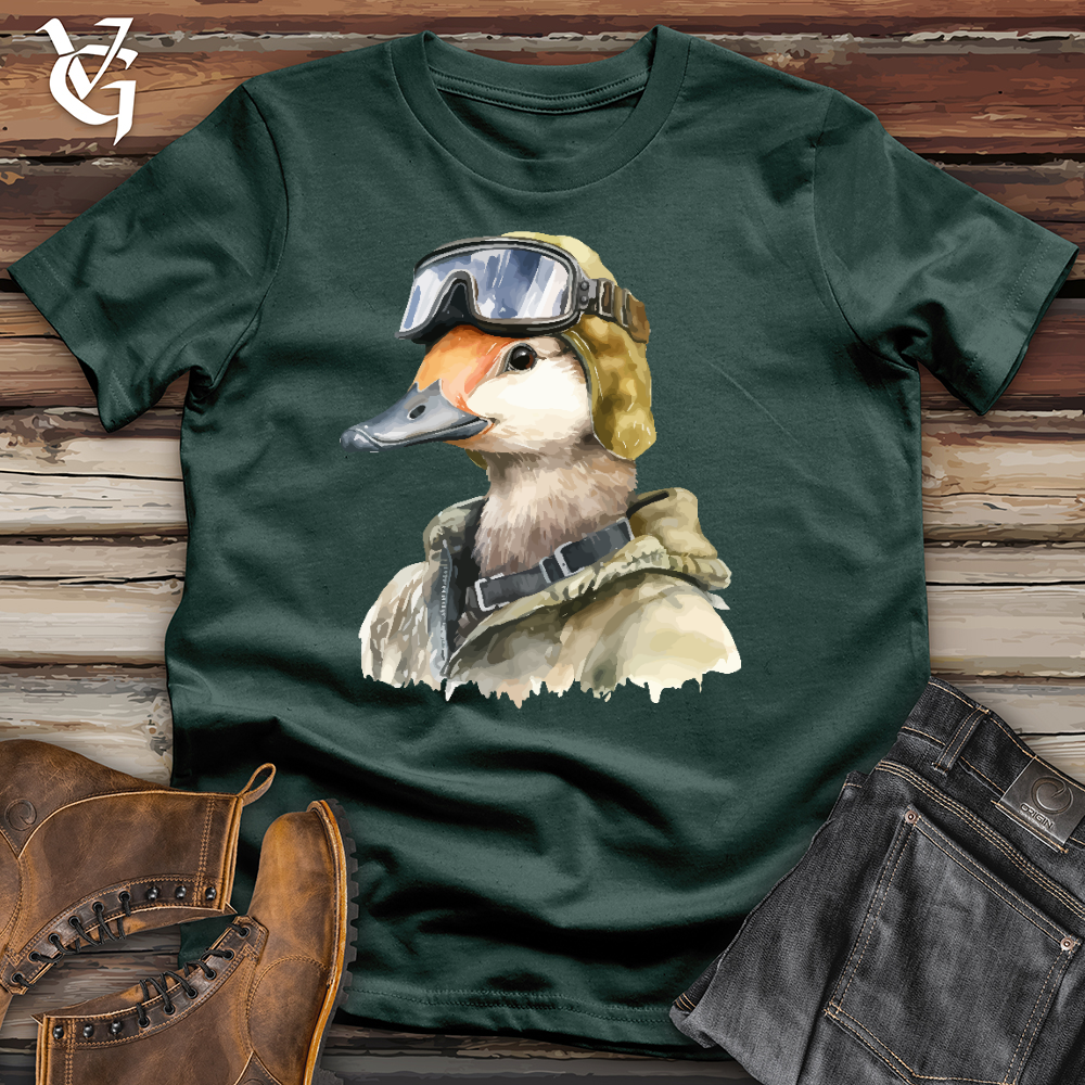 Viking Goods Funny Goose Aviator Hat Cotton Tee Forest / L