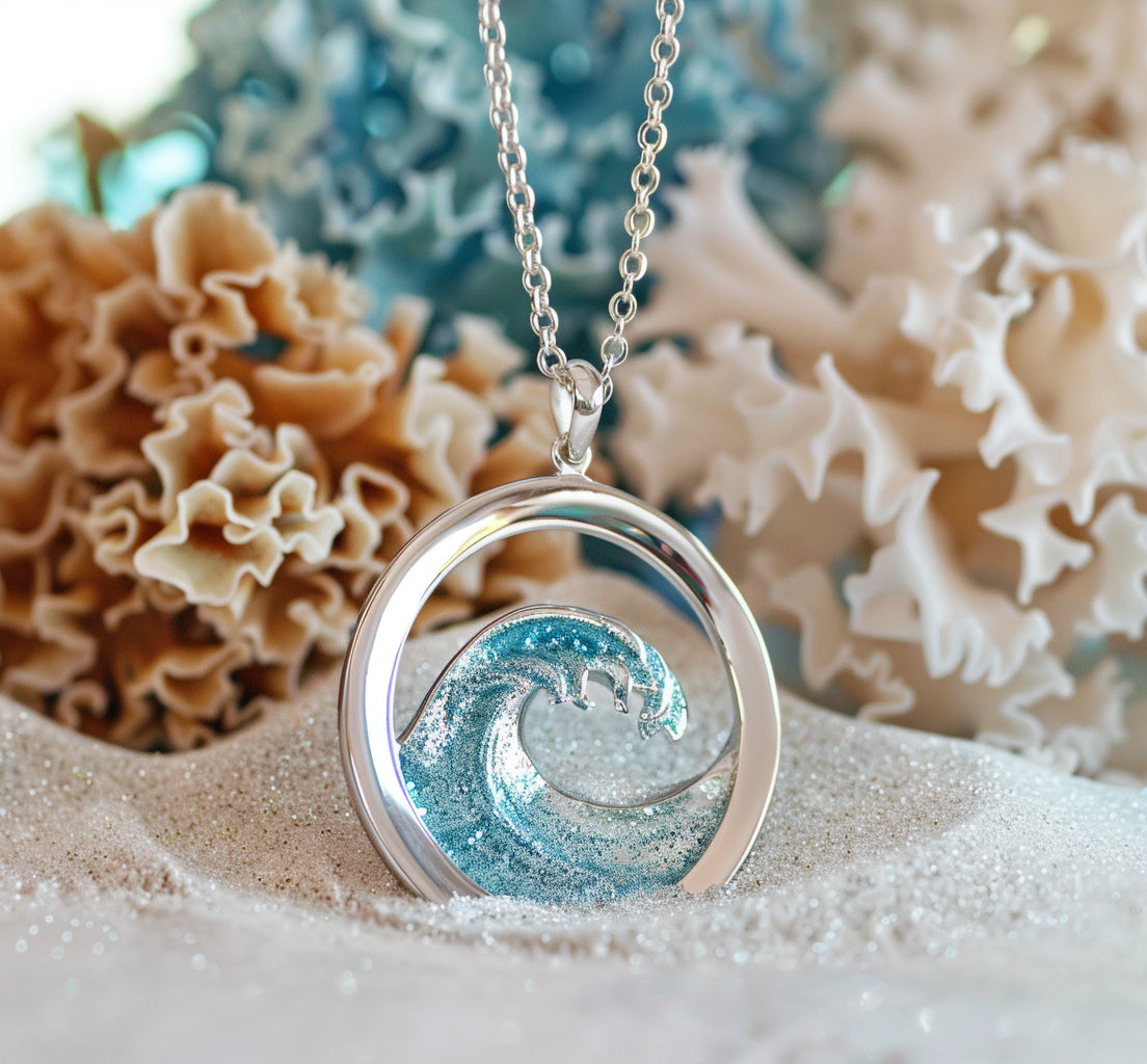 Viking Goods Glitter Wave Silver Necklace