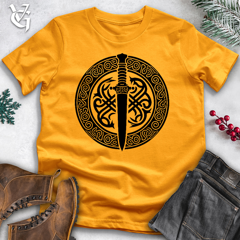 Viking Goods Celtic Dagger Cotton Tee Gold / L