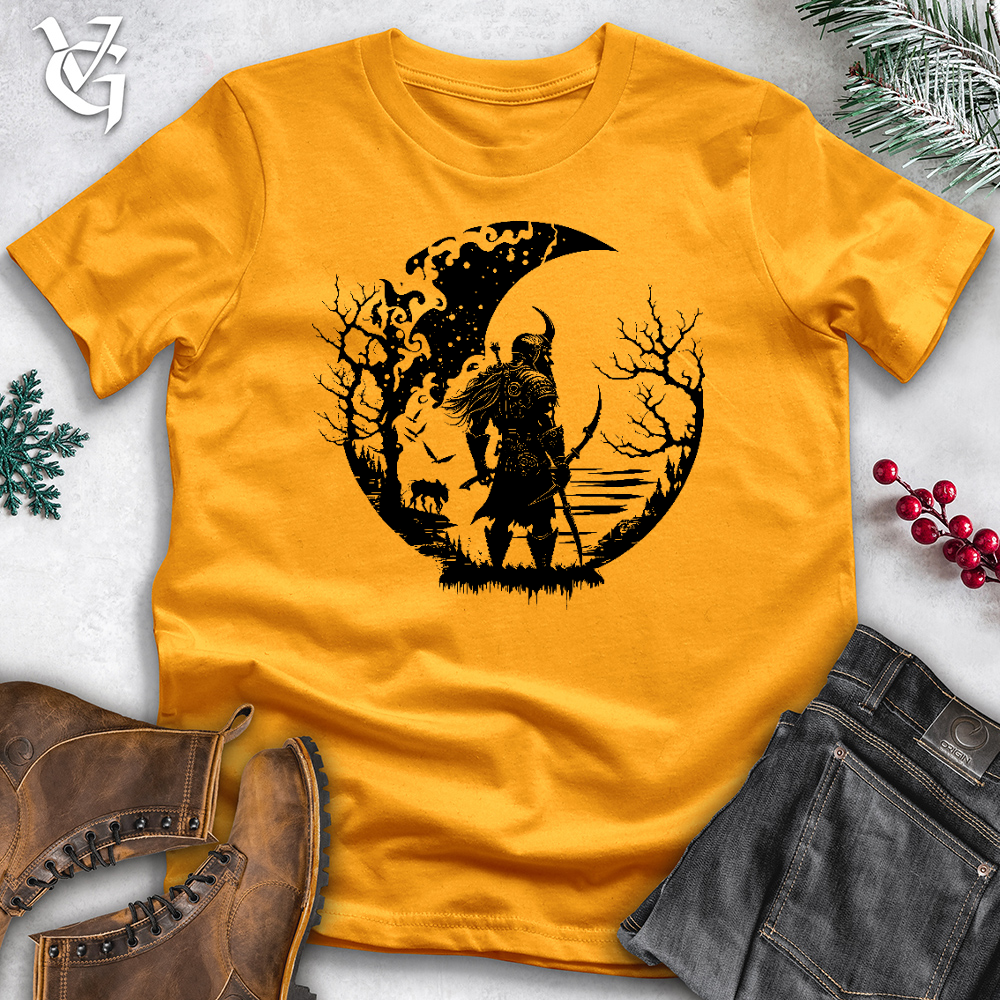 Viking Goods Celtic Moon Viking Warrior Cotton Tee Gold / L