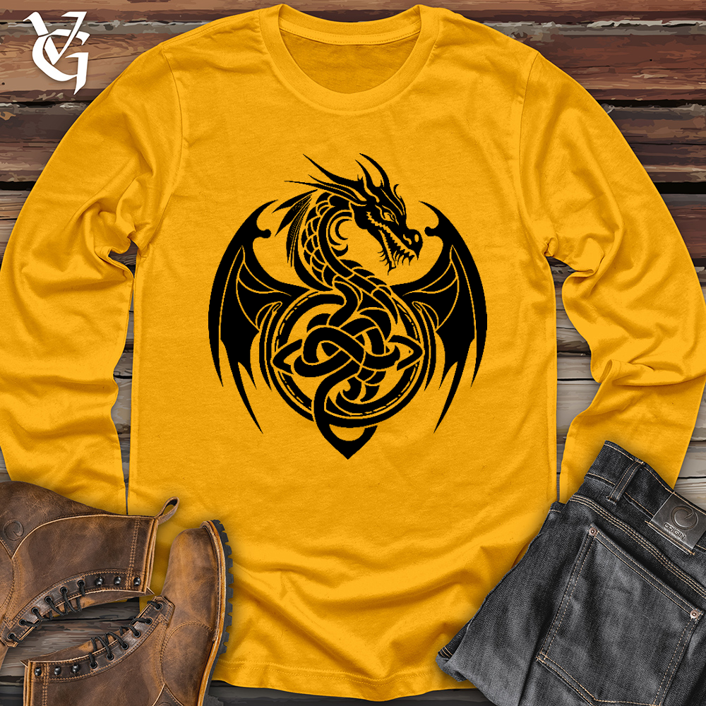 Viking Goods Celtic Rust Dragon Long Sleeve Gold / L