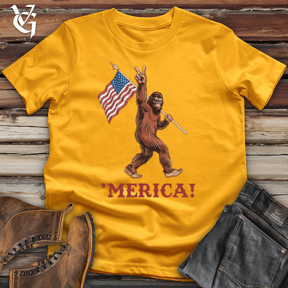 Viking Goods Merica Sasquatch Softstyle Tee Gold / XS