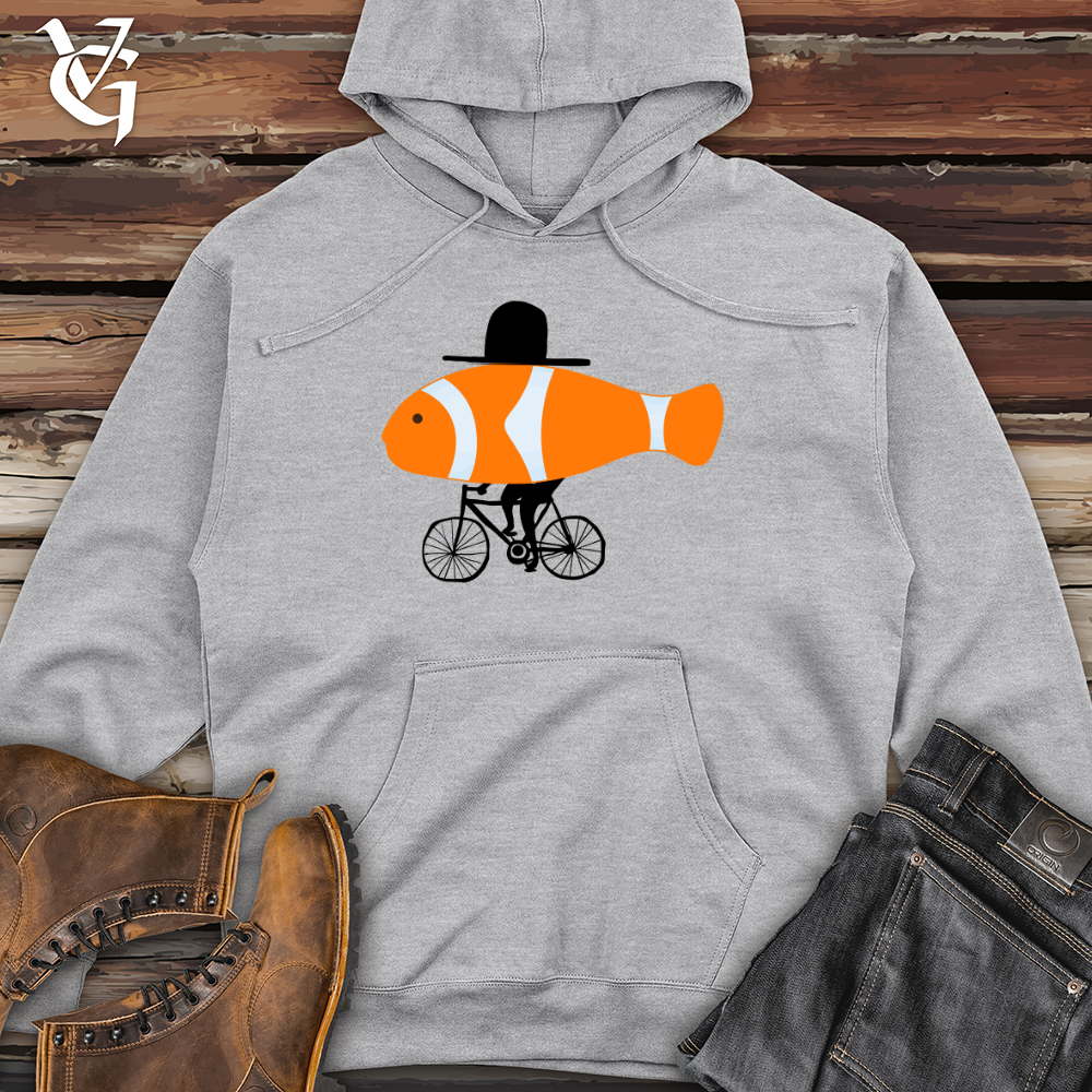 Viking Goods Clown Fish Top Hat Midweight Hooded Sweatshirt Grey Heather / L