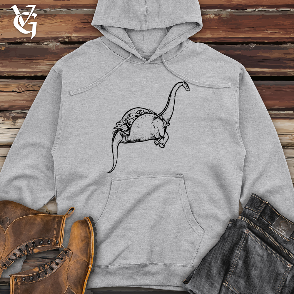 Viking Goods Dinosaur taco Midweight Hooded Sweatshirt Grey Heather / L