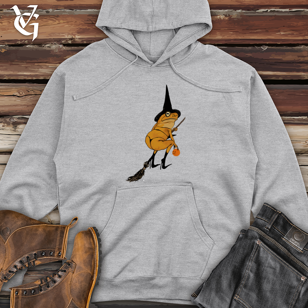 Viking Goods Frog Witch Midweight Hooded Sweatshirt Grey Heather / L