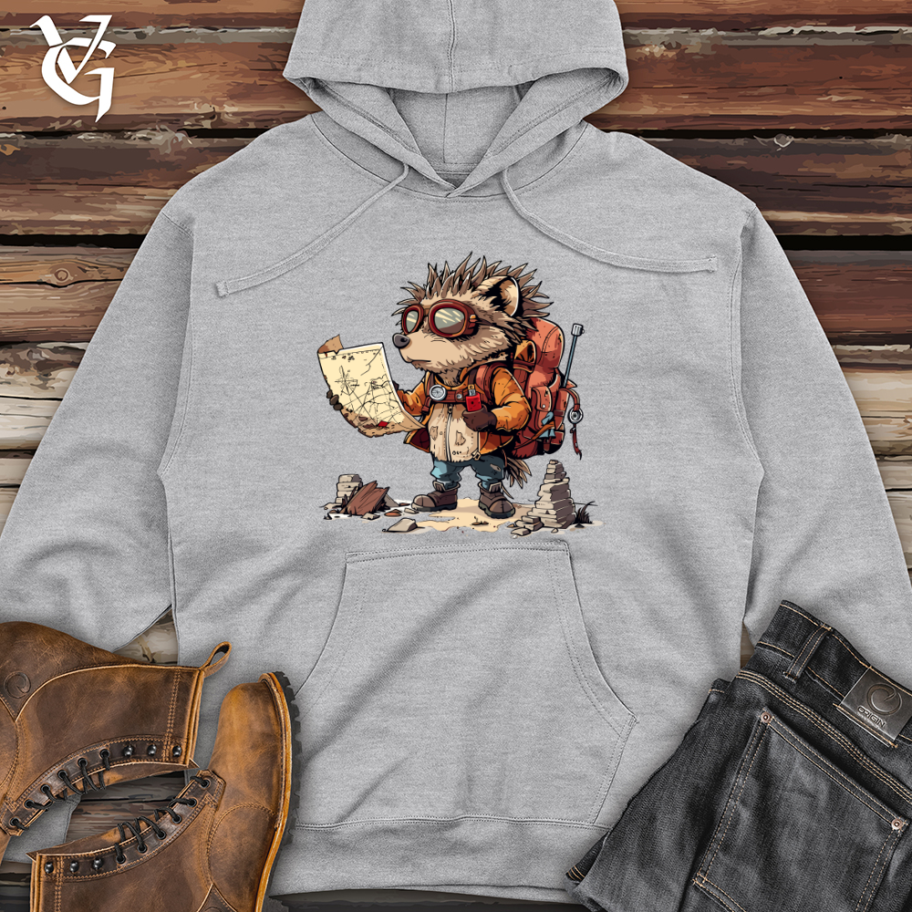 Viking Goods Hedgehog Explorer Quest Midweight Hooded Sweatshirt Grey Heather / L