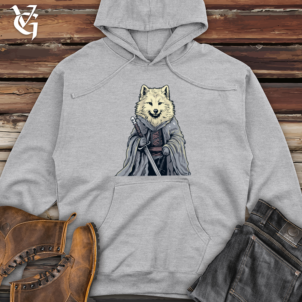 Viking Goods Mighty Wolf Warrior Midweight Hooded Sweatshirt Grey Heather / L