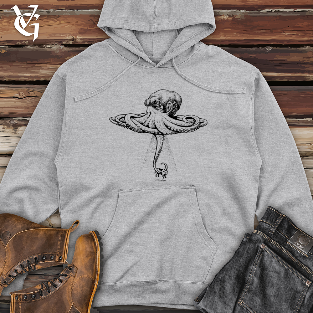 Viking Goods Octopus UFO Midweight Hooded Sweatshirt Grey Heather / L