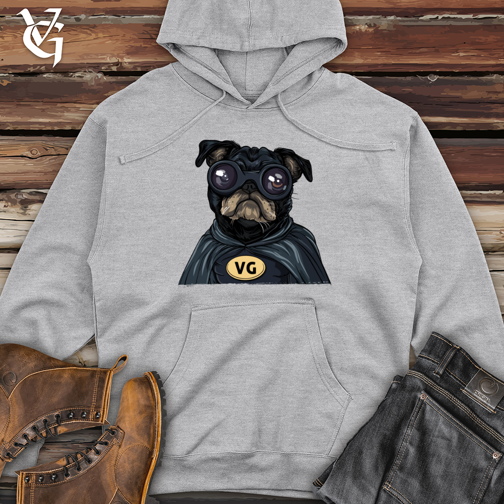 Viking Goods Pug VG Superhero Midweight Hooded Sweatshirt Grey Heather / L