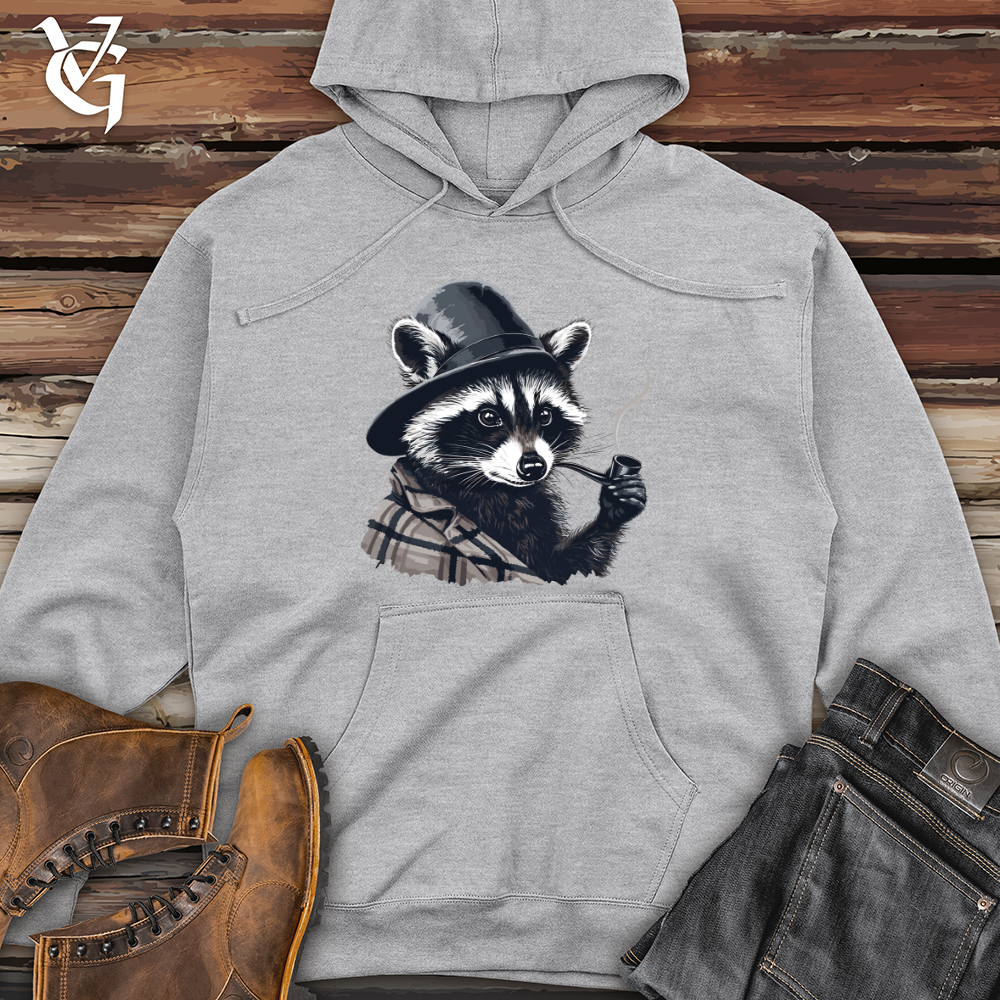Viking Goods Raccoon Pipe Midweight Hooded Sweatshirt Grey Heather / L