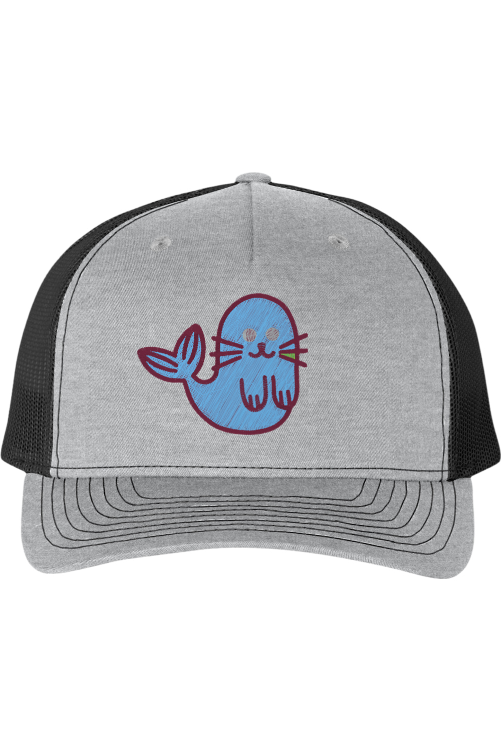 Viking Goods Silly Lion Embroidered Trucker Cap Heather Grey/ Black