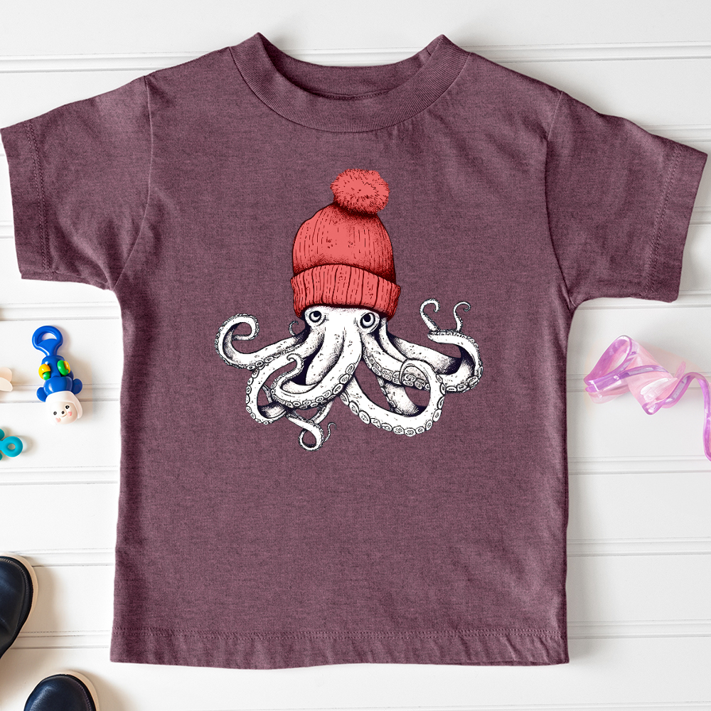 Viking Goods Octopus Chillin Toddler Tee Heather Maroon / 2T