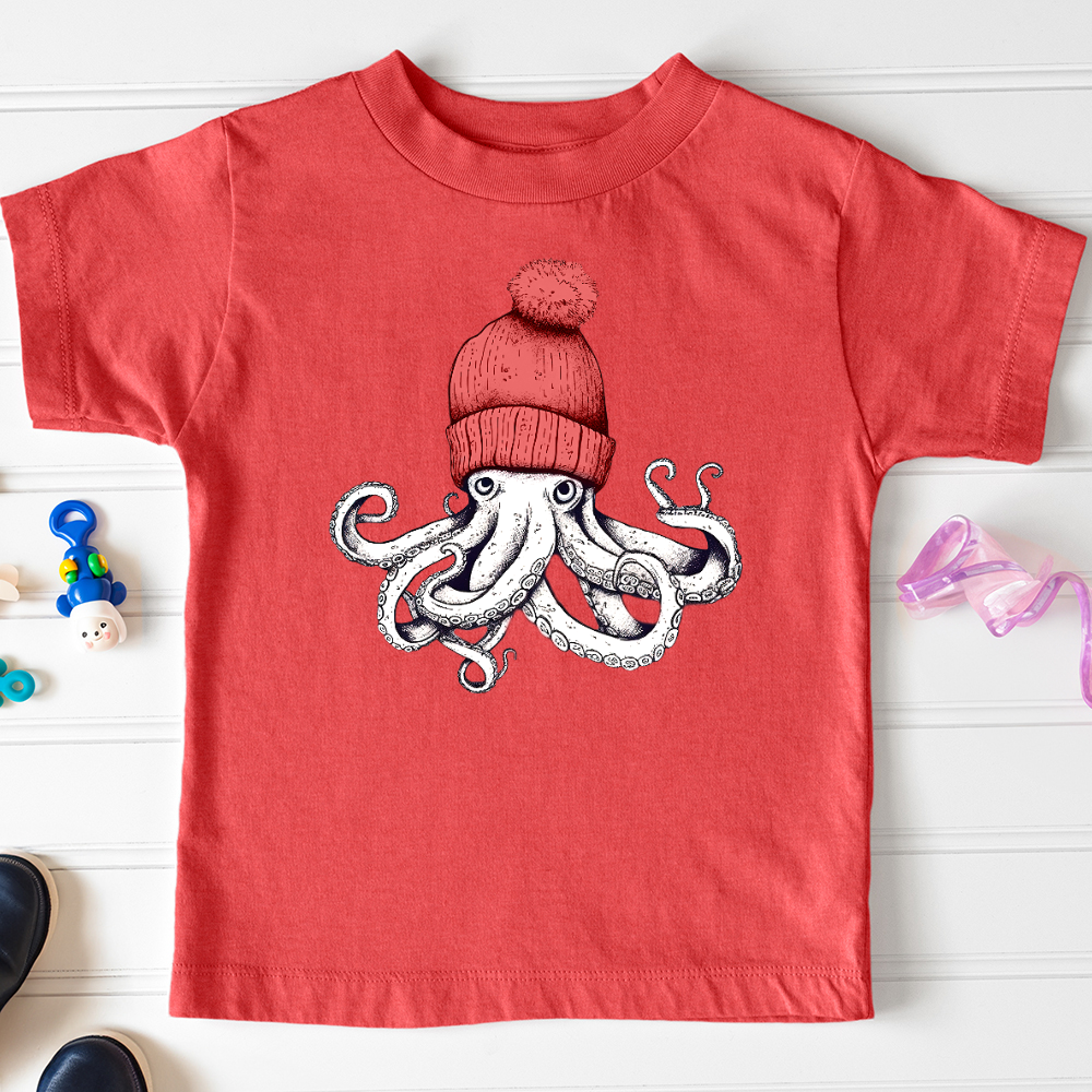 Viking Goods Octopus Chillin Toddler Tee Heather Red / 2T