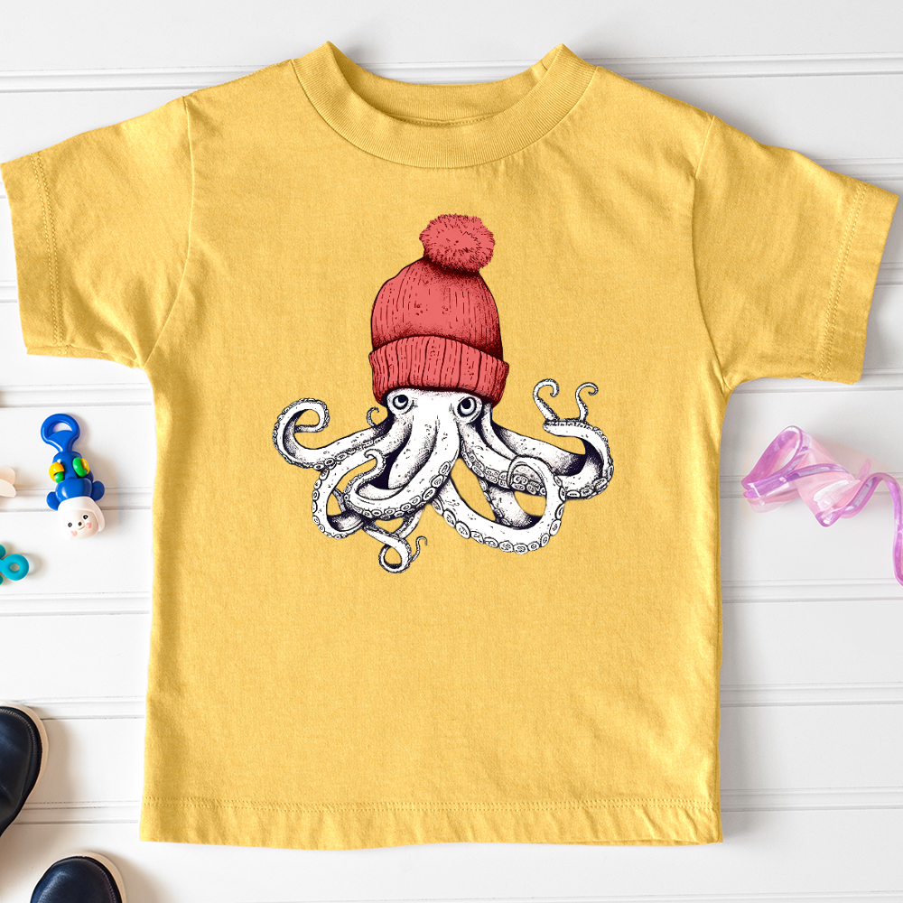 Viking Goods Octopus Chillin Toddler Tee Heather Yellow Gold / 2T
