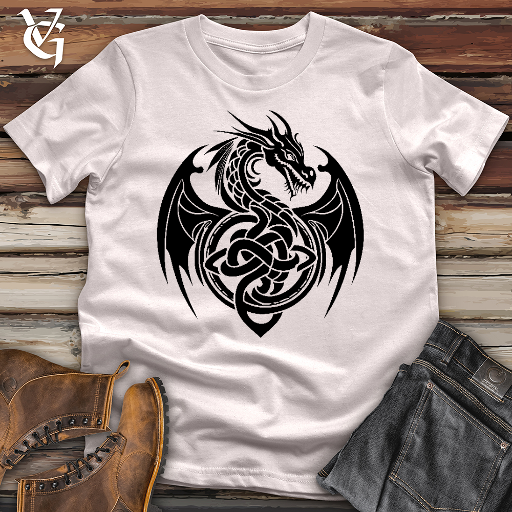 Viking Goods Celtic Rust Dragon Softstyle Tee Ice Grey / L