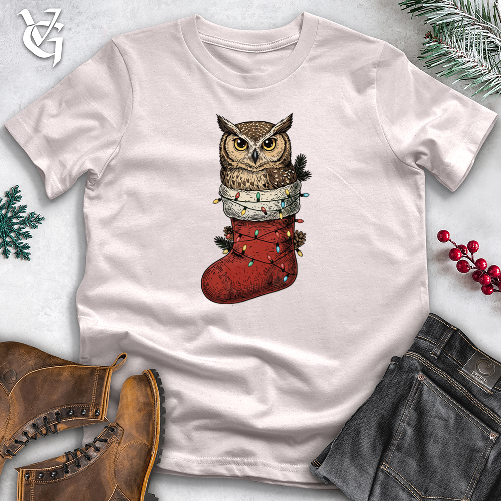 Viking Goods Owl Inside Santa's Sock Softstyle Tee Ice Grey / L