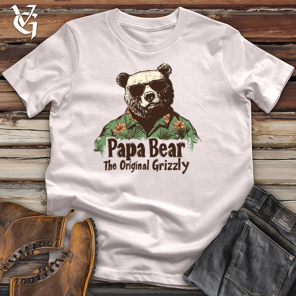 Viking Goods Papa Bear Grizzly Softstyle Tee Ice Grey / L