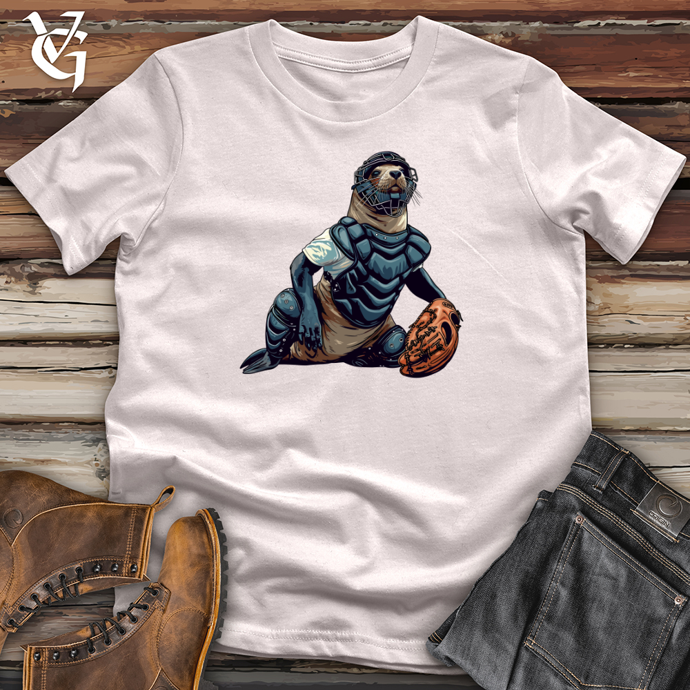 Viking Goods Seal Baseball Catcher Softstyle Tee Ice Grey / L