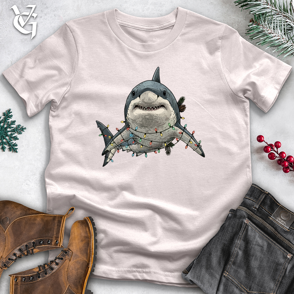 Viking Goods Shark Adorned With Lights  Tee Ice Grey / L