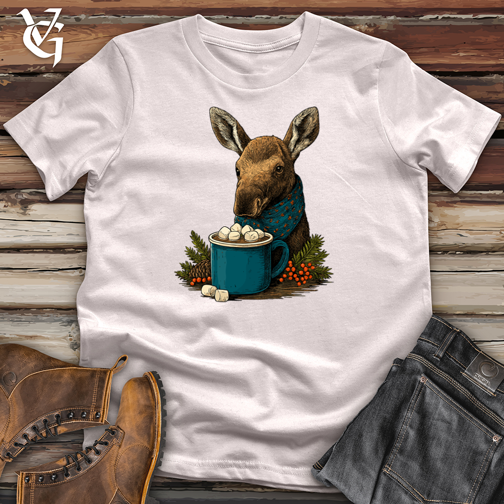 Viking Goods Autumn Moose With Hot Coffee Softstyle Tee Ice Grey / S
