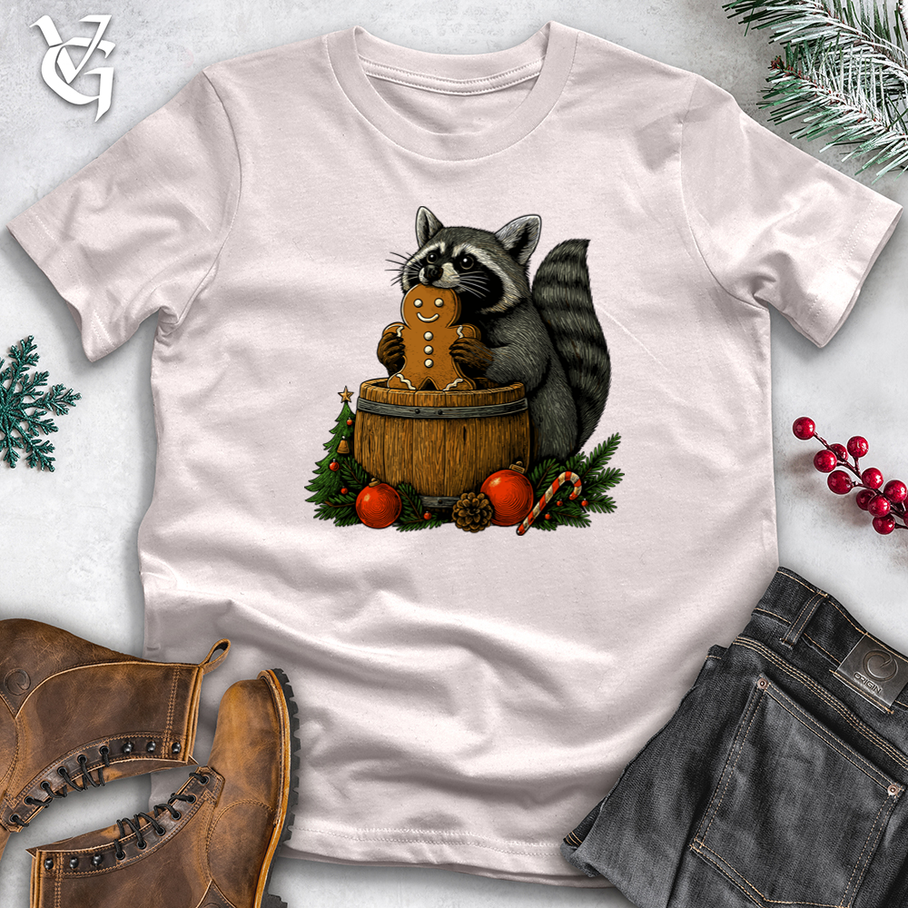 Viking Goods Raccoon Eating Christmas Cookie Softstyle Tee Ice Grey / S