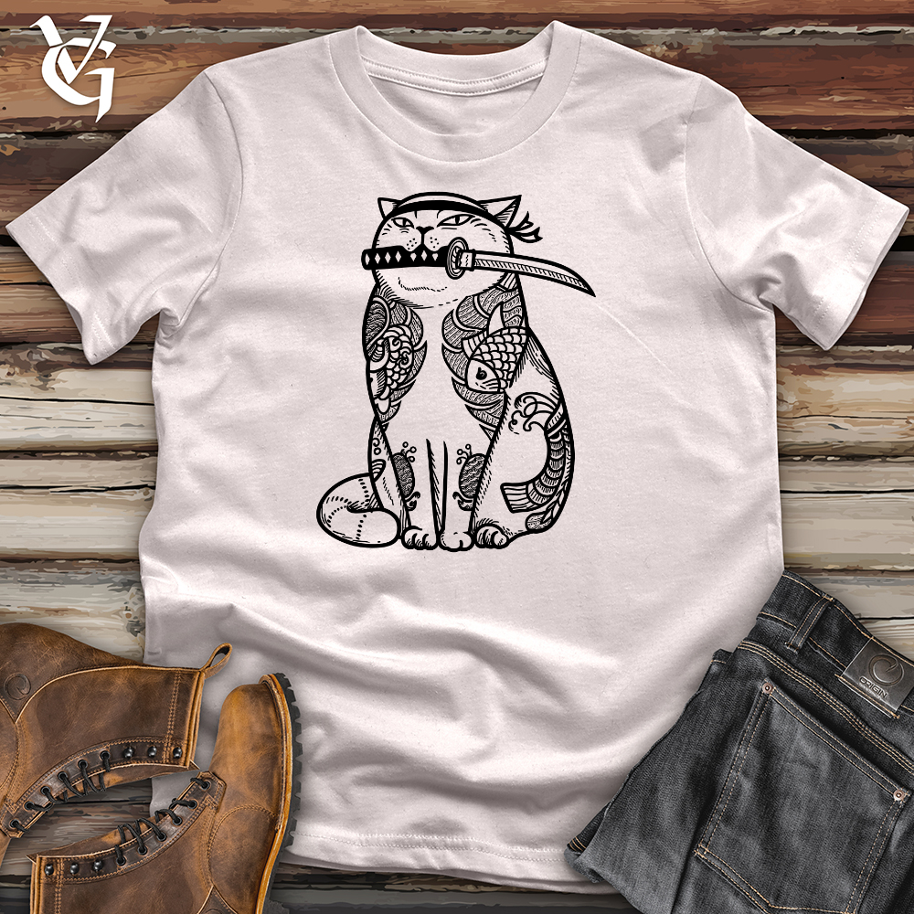 Viking Goods Samurai Cat Softstyle Tee Ice Grey / XS