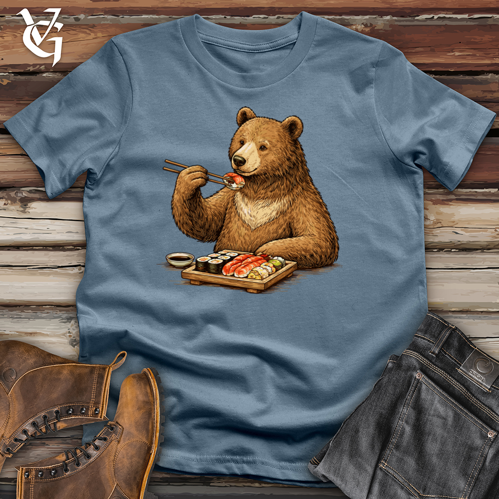 Viking Goods Bear Eating Sushi Tee Indigo Blue / L