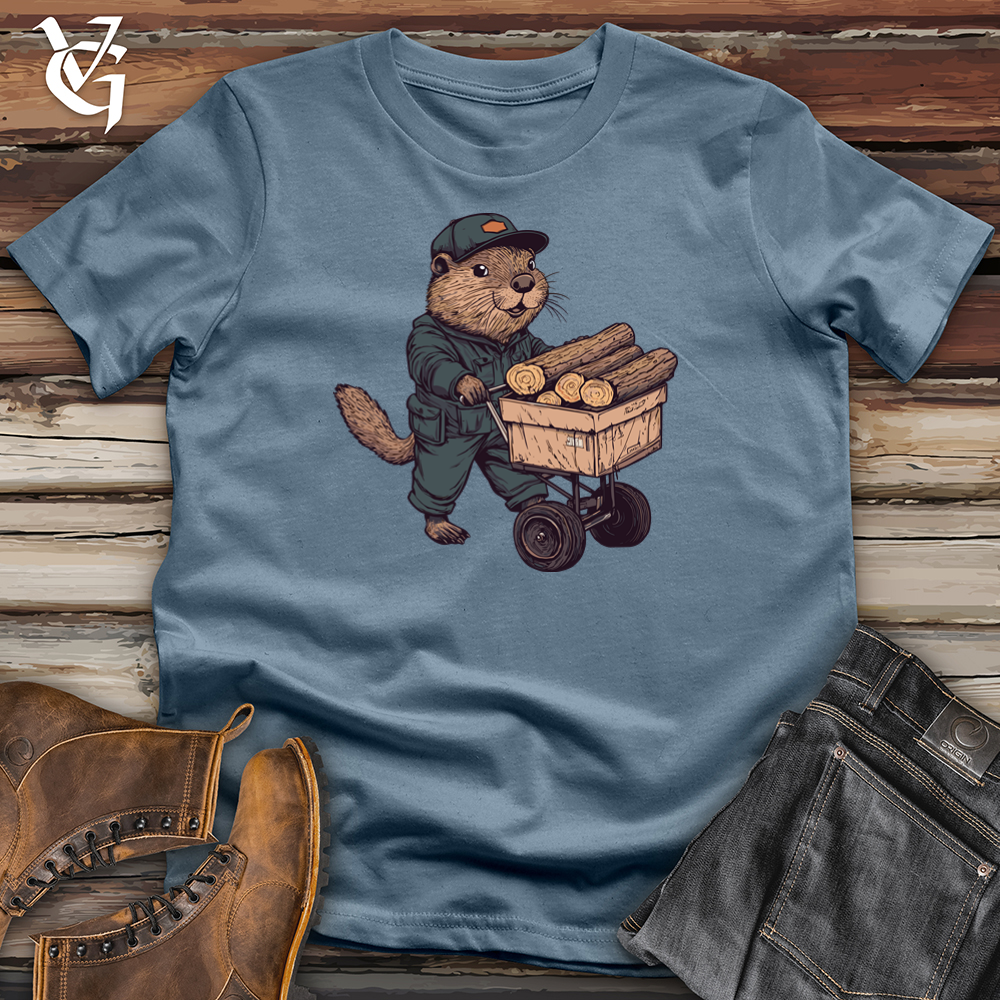 Viking Goods Beaver Wood Delivery Softstyle Tee Indigo Blue / L