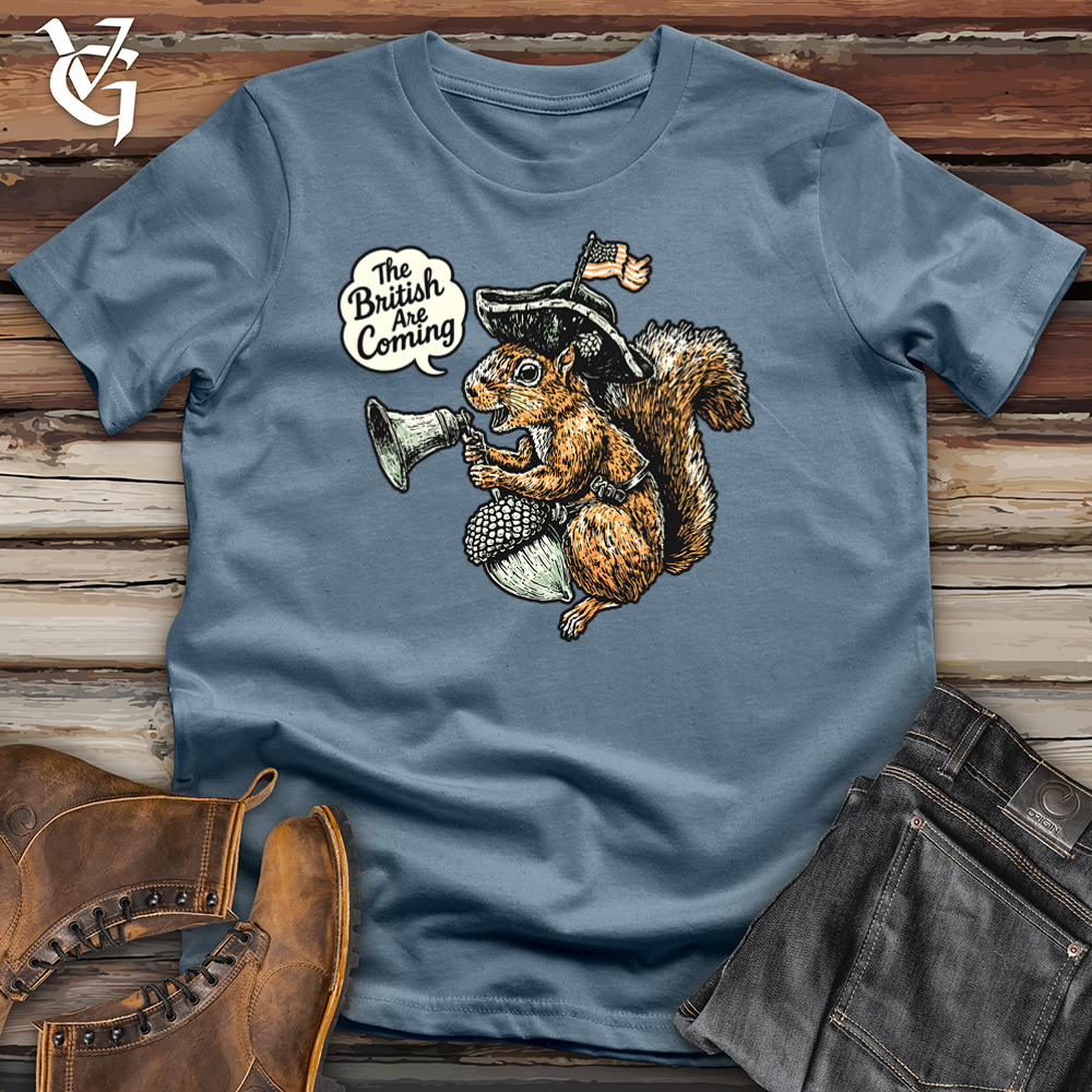 Viking Goods British Are Coming Squirrel Softstyle Tee Indigo Blue / L