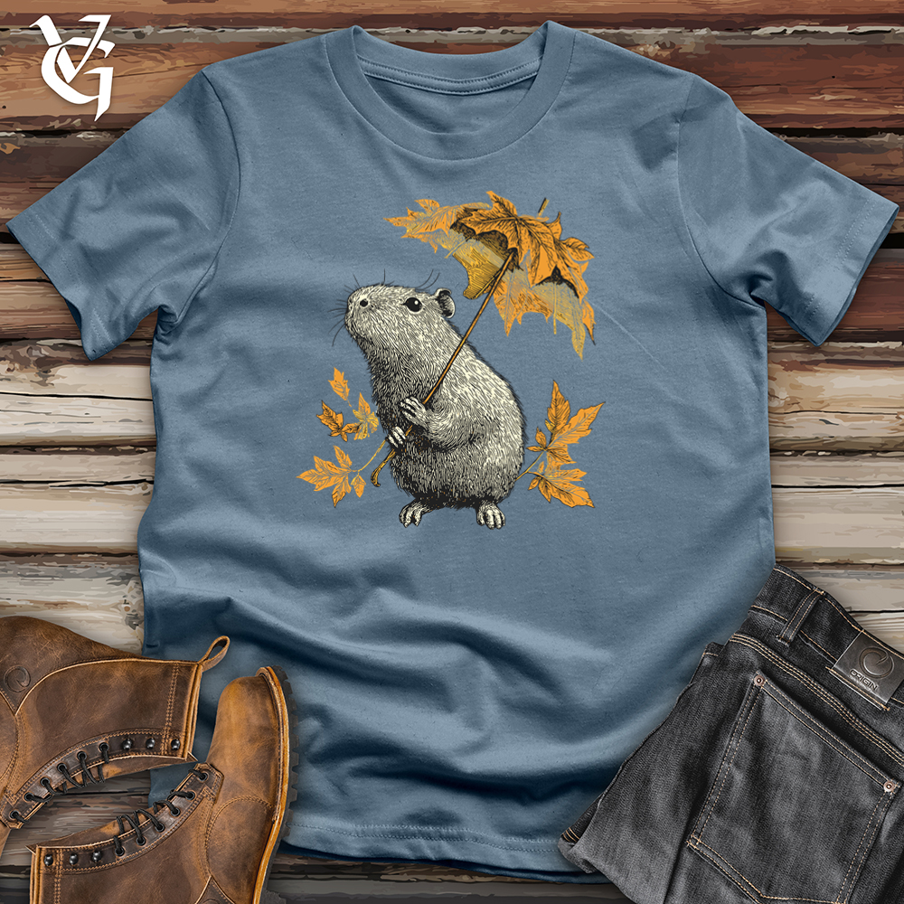 Viking Goods Capybara Leaf Umbrella Softstyle Tee Indigo Blue / L