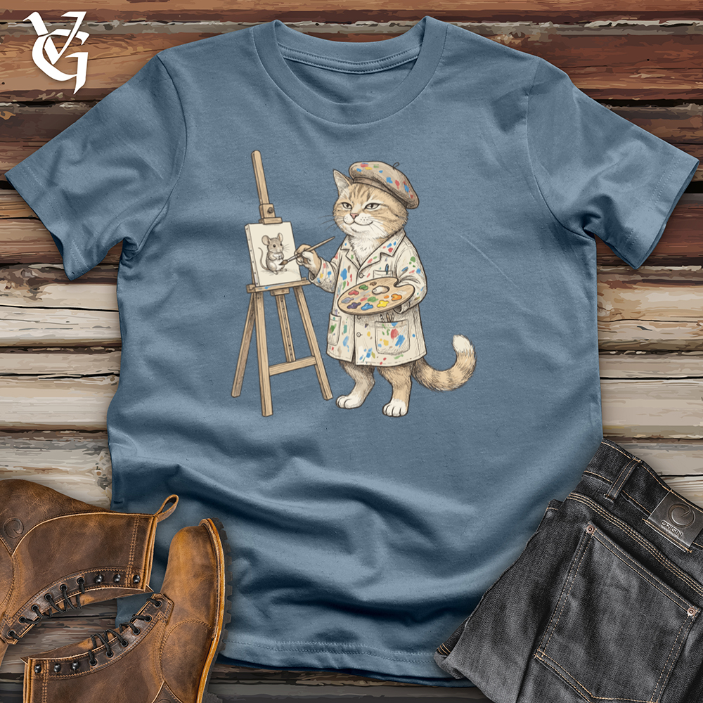 Viking Goods Cat Painter Tee Indigo Blue / L