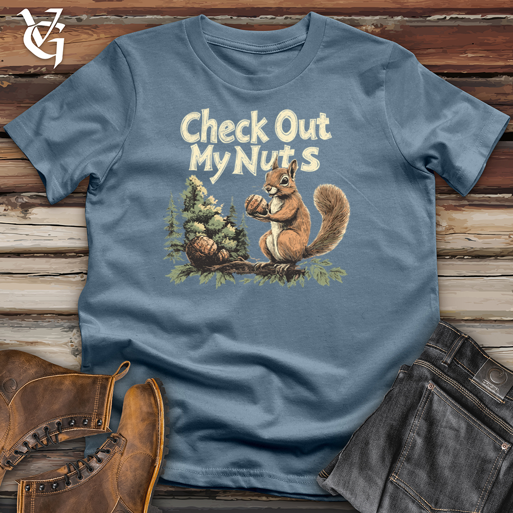 Viking Goods Check Out My Nuts Softstyle Tee Indigo Blue / L