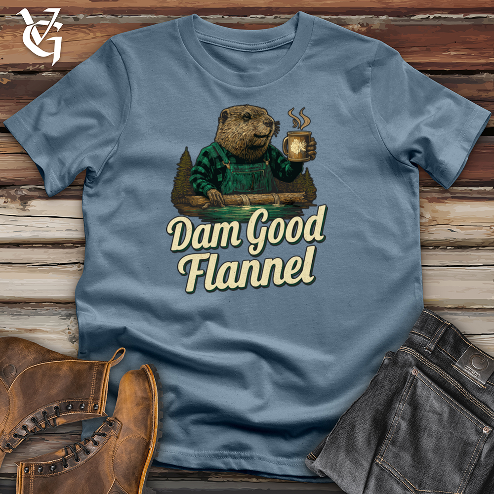 Viking Goods Dam Good Flannel Softstyle Tee Indigo Blue / L