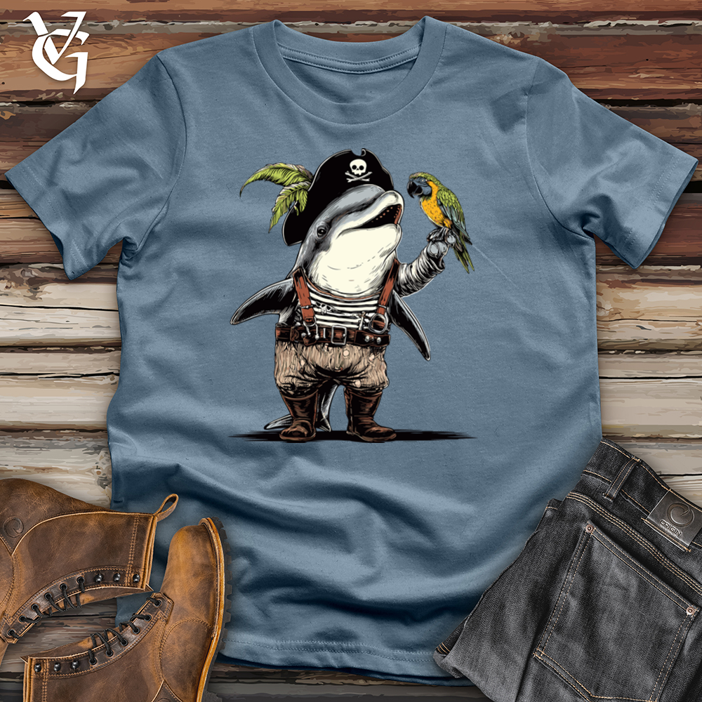 Viking Goods Dolphin Pirate Softstyle Tee Indigo Blue / L