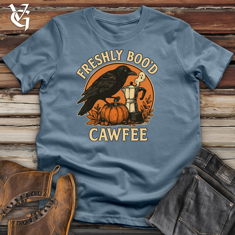 Viking Goods Freshly Boo'd Cawfee Softstyle Tee Indigo Blue / L