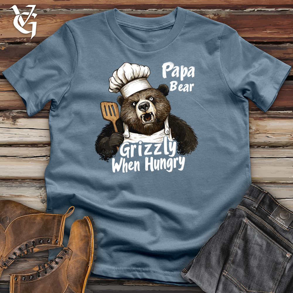 Viking Goods Grizzly When Hungry Bear Softstyle Tee Indigo Blue / L