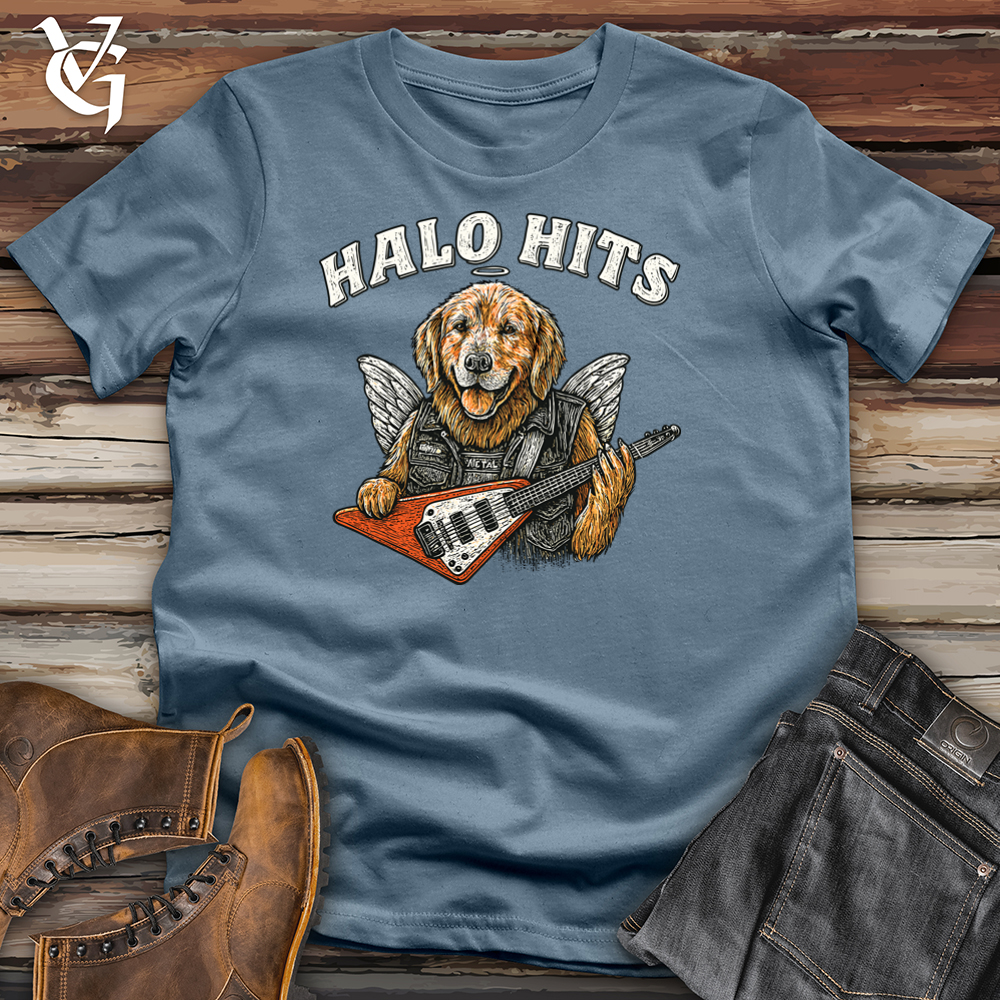 Viking Goods Halo Hits Dog Softstyle Tee Indigo Blue / L