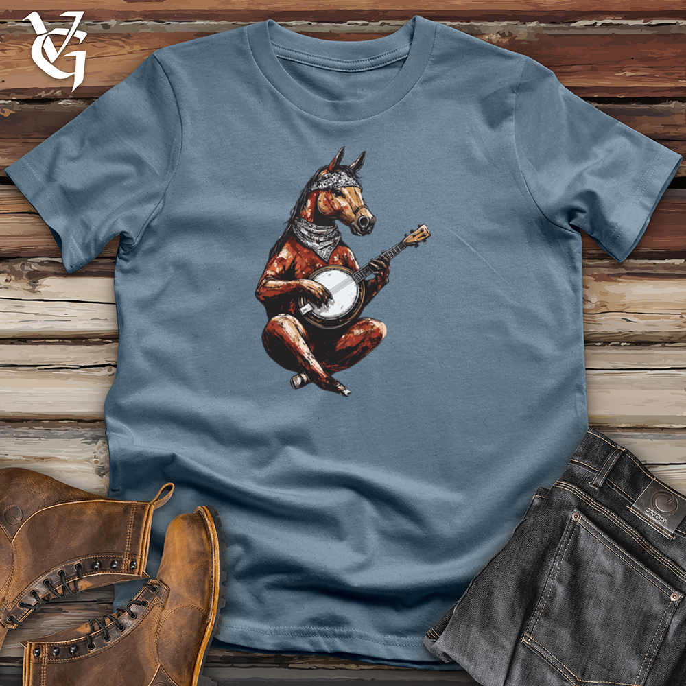 Viking Goods Horse Playing Banjo Softstyle Tee Indigo Blue / L