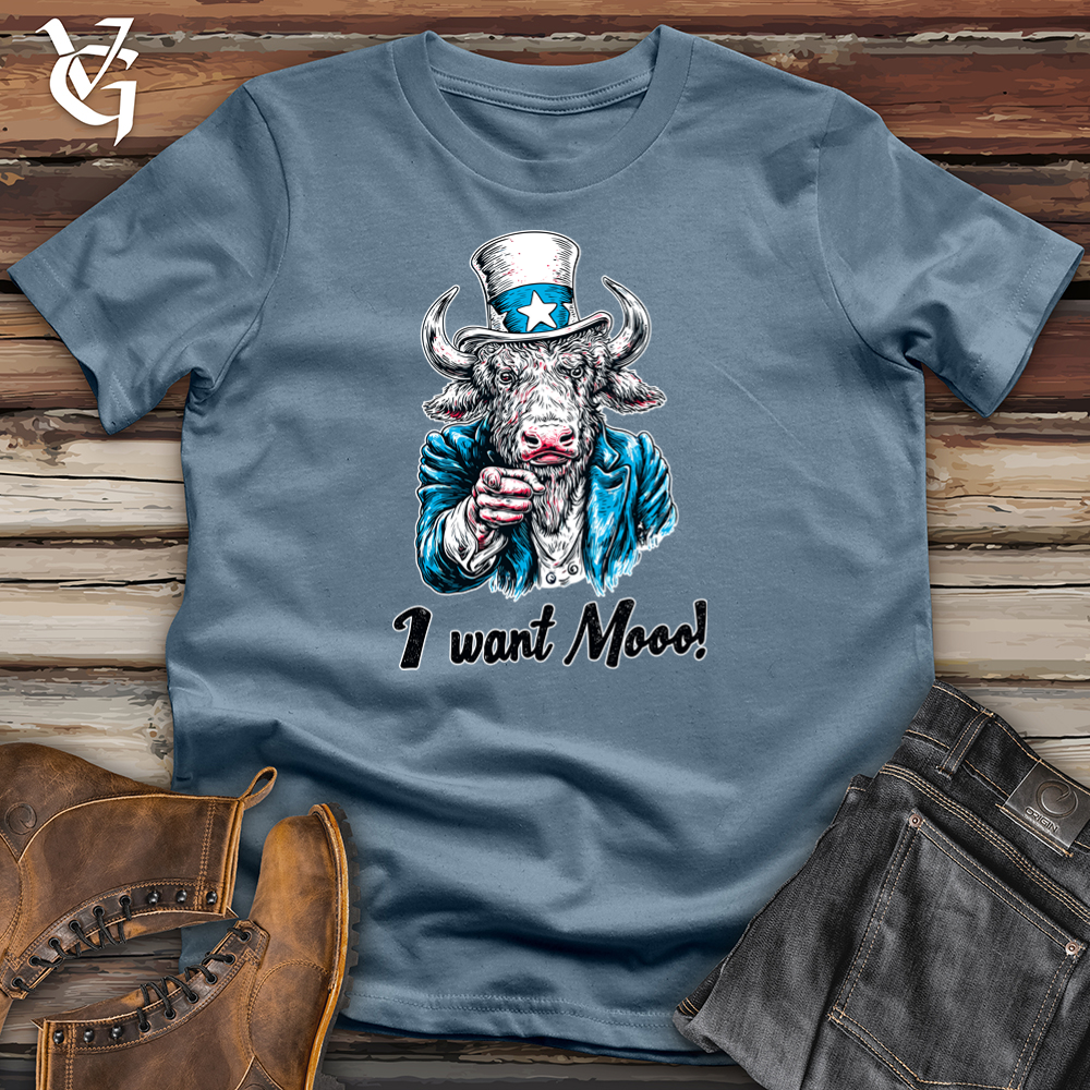 Viking Goods I Want Mooo Softstyle Tee Indigo Blue / L