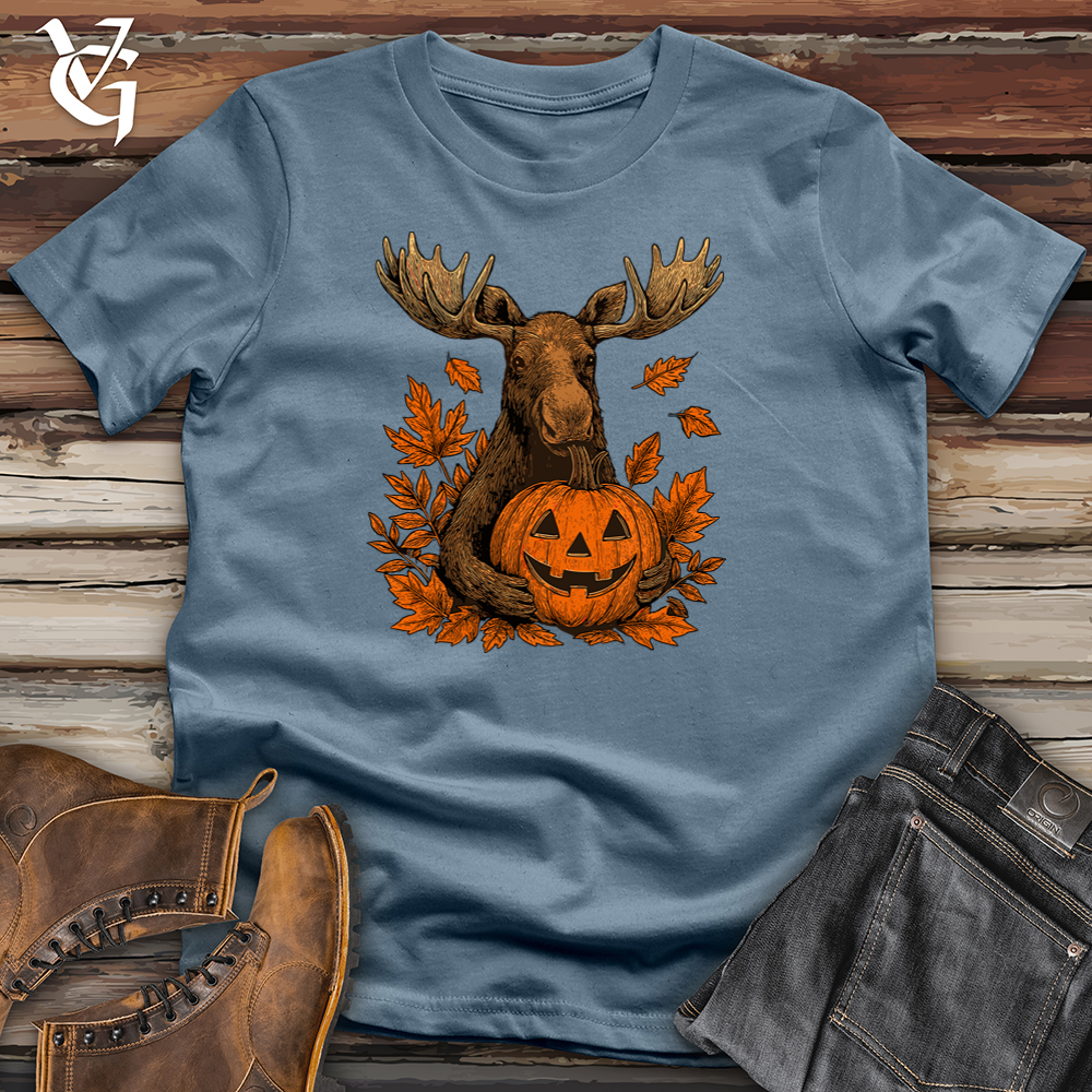 Viking Goods Jack O Lantern Moose Softstyle Tee Indigo Blue / L