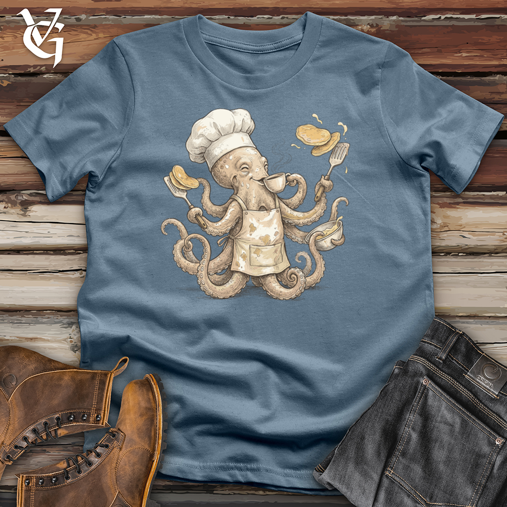 Viking Goods Octopus Chef Pancake Tee Indigo Blue / L