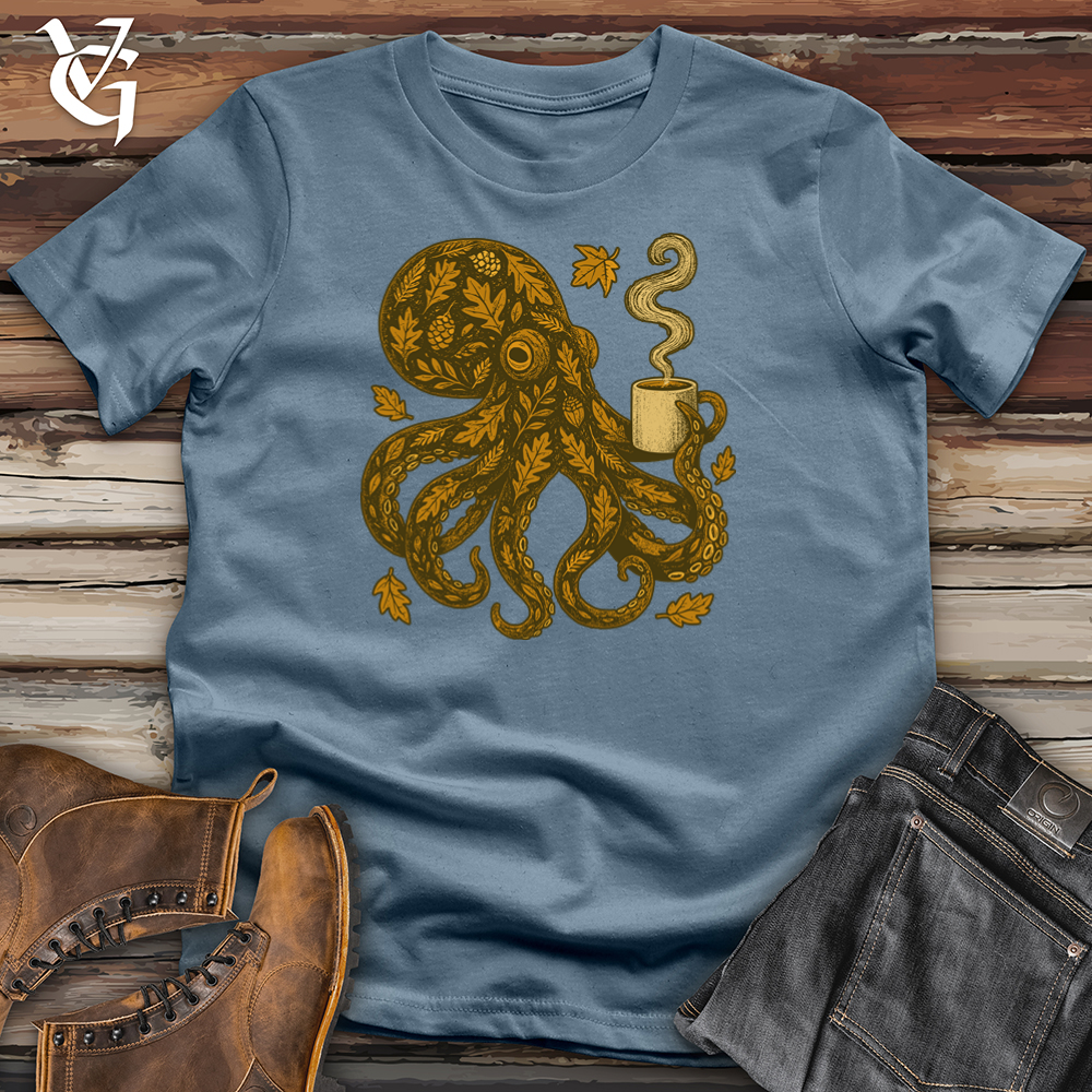 Viking Goods Octopus Fall Pattern Softstyle Tee Indigo Blue / L