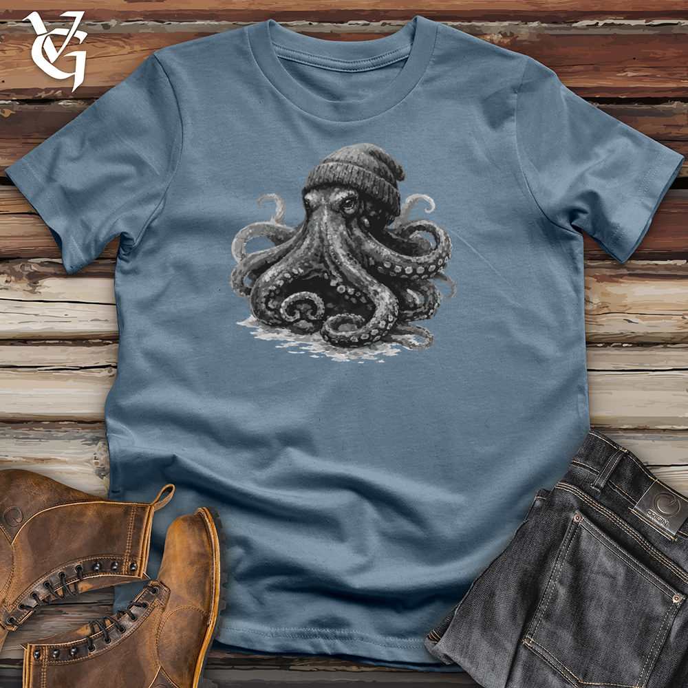 Viking Goods Octopus with Beanie Tee Indigo Blue / L