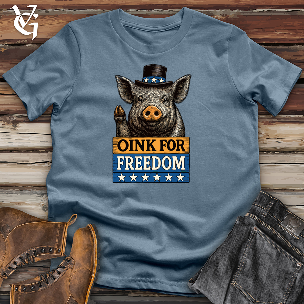 Viking Goods Oink For Freedom Softstyle Tee Indigo Blue / L