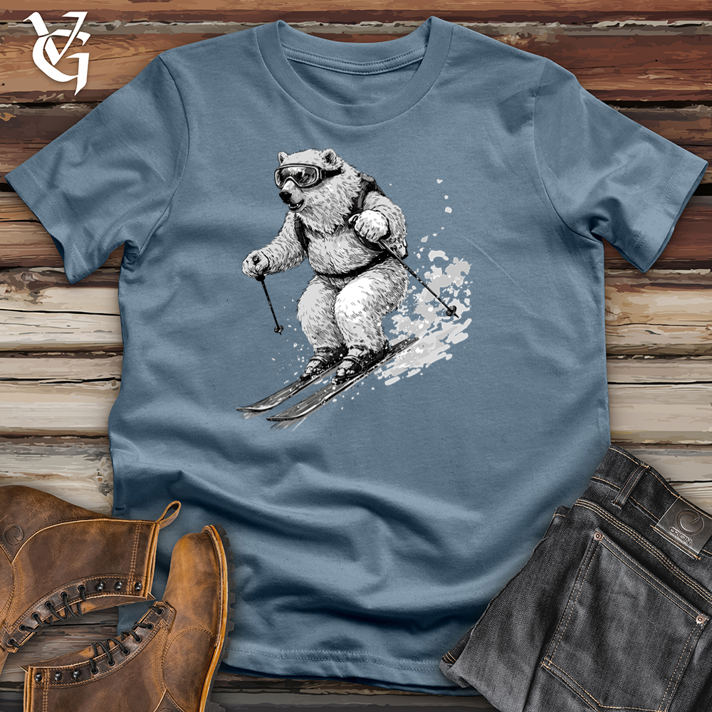 Viking Goods Polar Bear Skiing Tee Indigo Blue / L