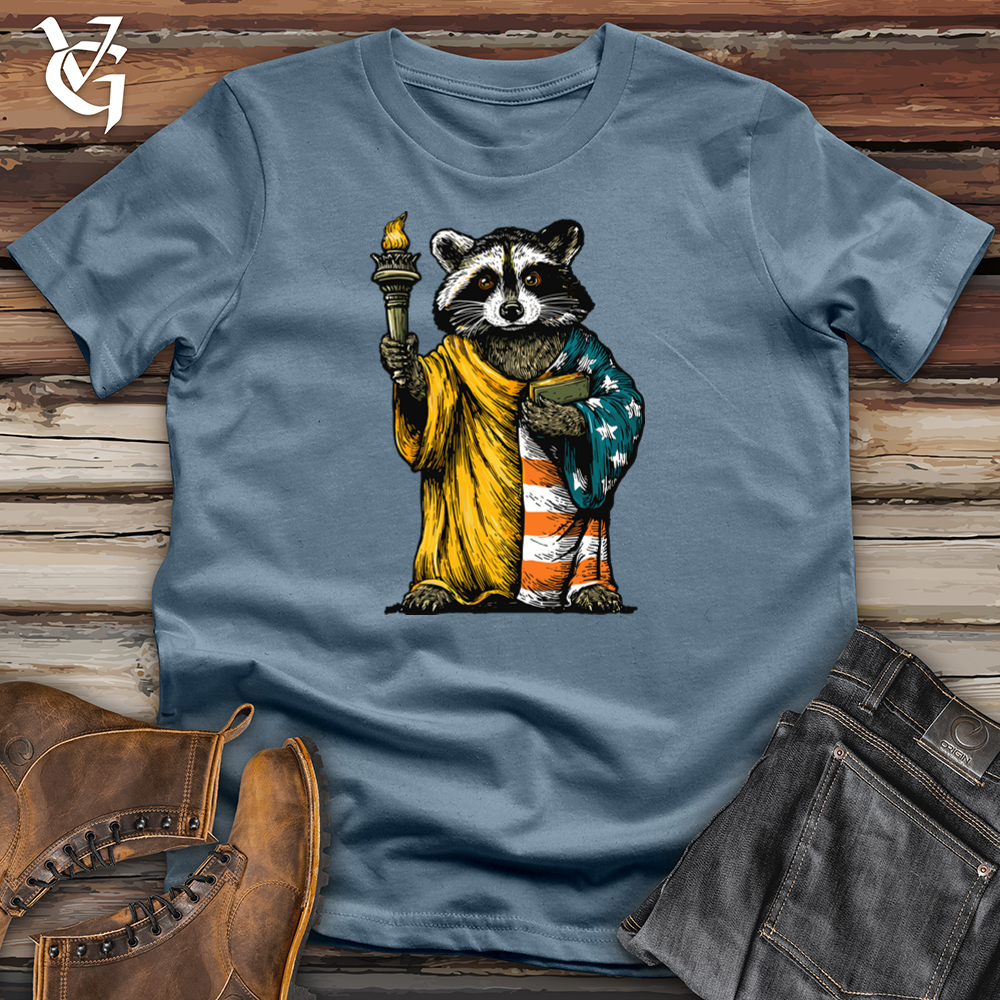 Viking Goods Raccoon of Liberty Softstyle Tee Indigo Blue / L
