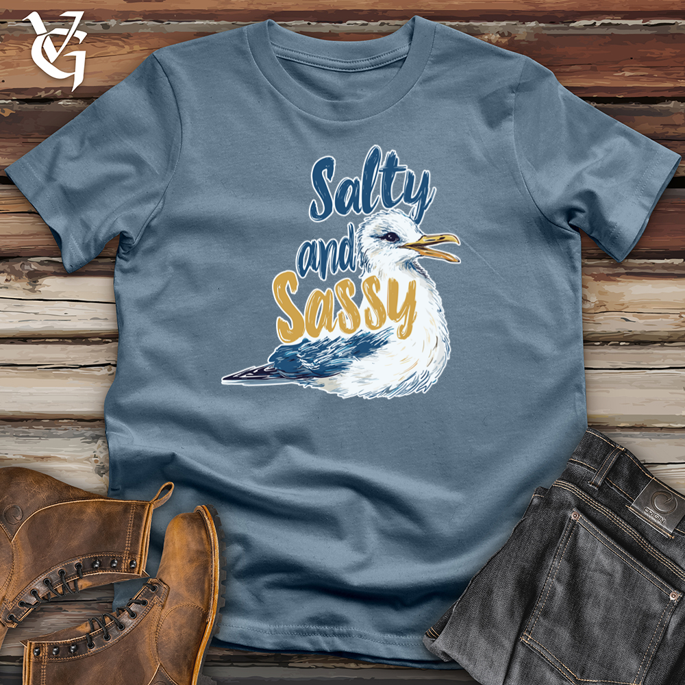 Viking Goods Salty and Sassy Seagull Softstyle Tee Indigo Blue / L