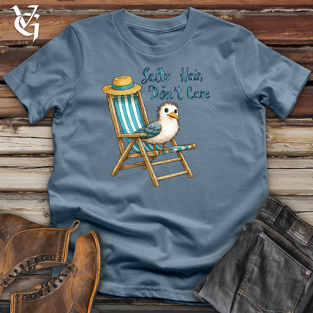 Viking Goods Salty Hair Don't Care Softstyle Tee Indigo Blue / L