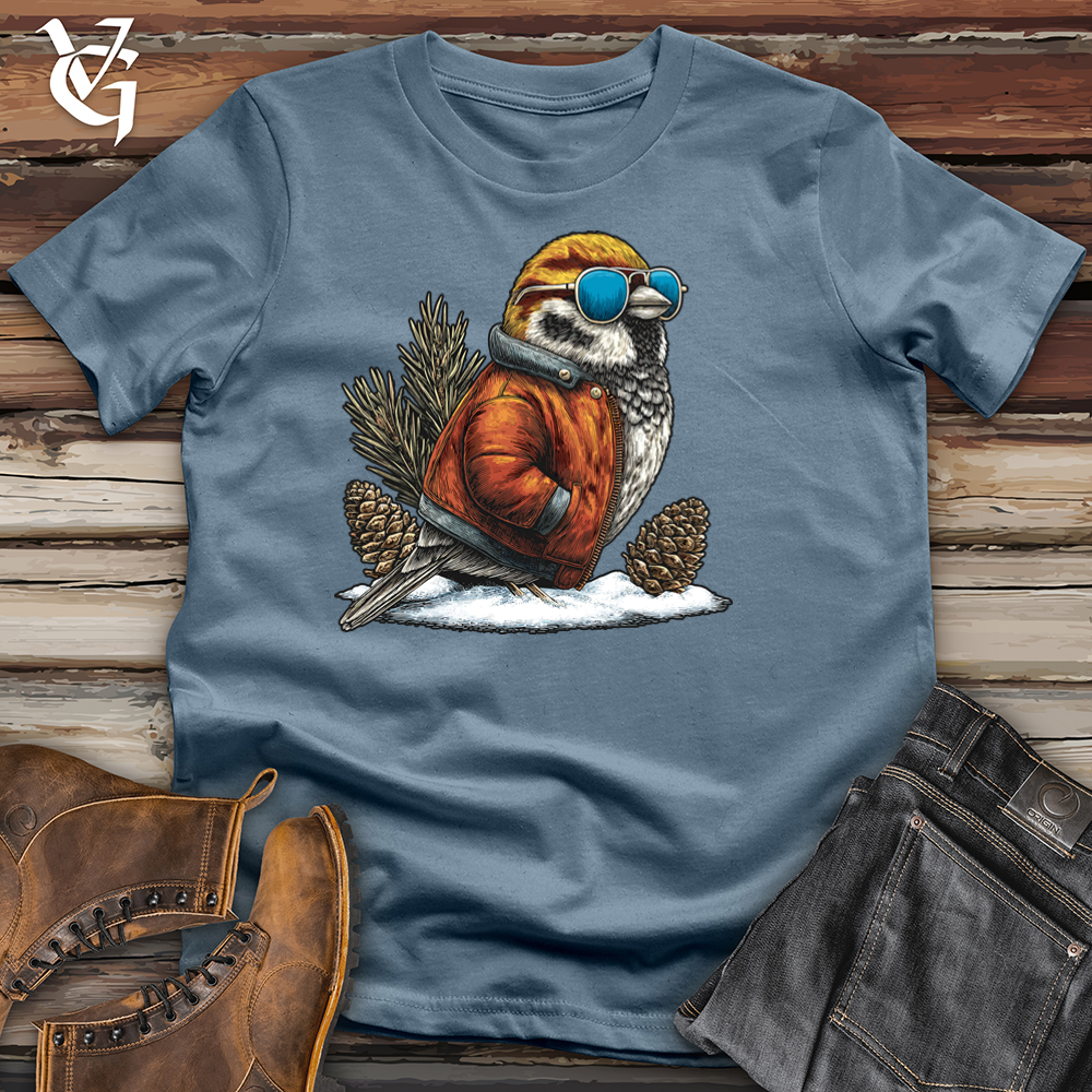 Viking Goods Scenic Snow Bunting Softstyle Tee Indigo Blue / L